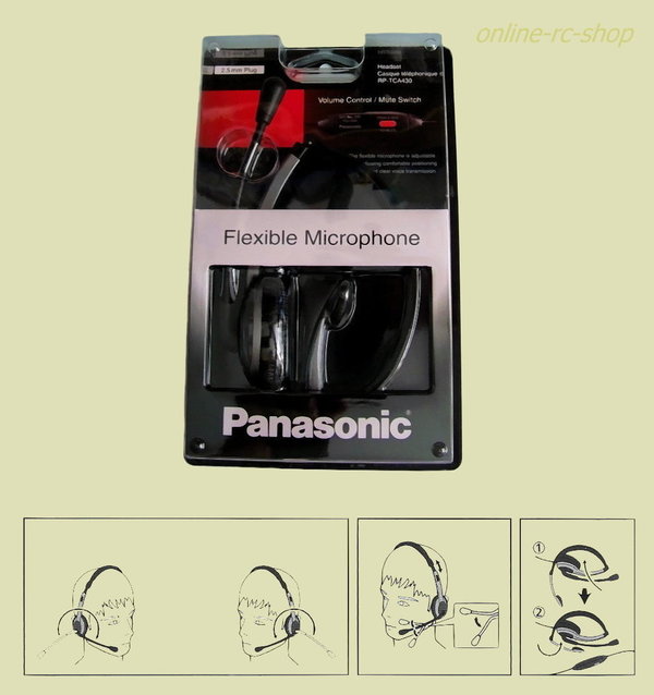 Panasonic Headset RP-TCA430E-S für Festnetztelefone 2,5mm Buchse