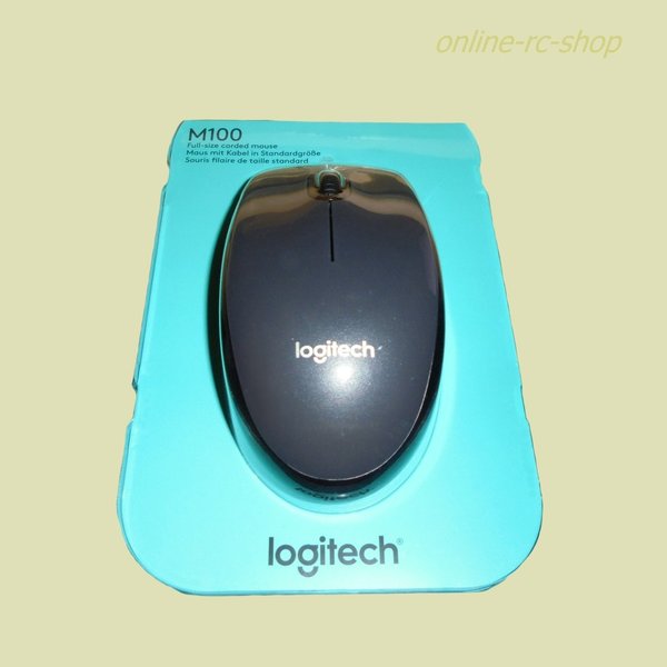 Logitech® Mouse M100 optische USB 3-Tasten Maus 1000dpi mit Kabel