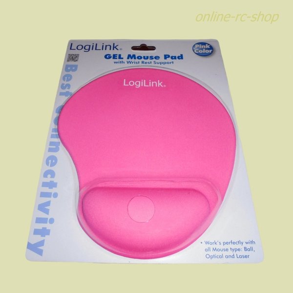 LogiLink® Mauspad Silikon Gel Handauflage ID0027P pink Maus Pad