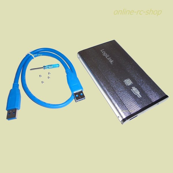 LogiLink® Festplattengehäuse 2,5 Zoll USB 3.0 Alu silber UA0106A