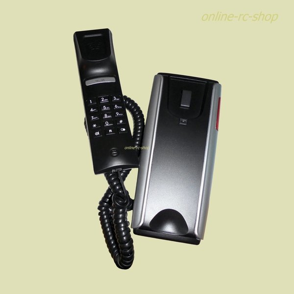 Audioline schnurgebunden Telefon TEL105 silber schwarz Anruf-LED