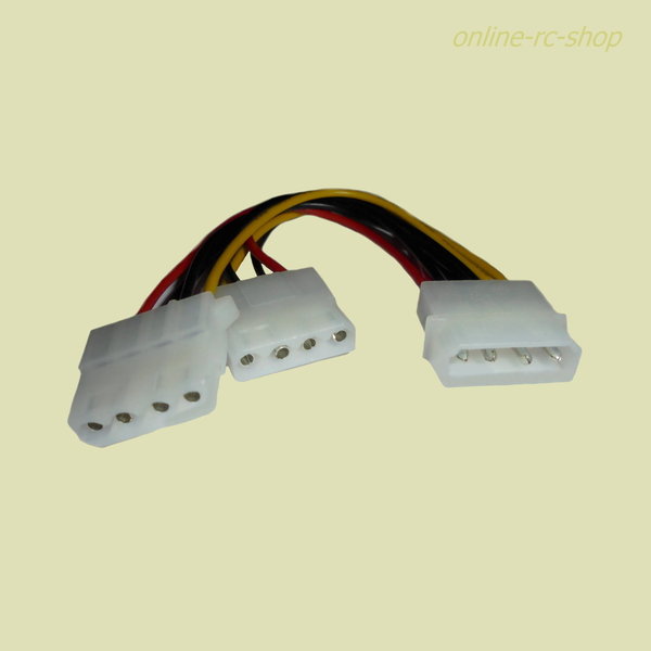 DeLOCK® Y- Kabel Strom - Stecker auf 2x 4pin Molex Buchse 82100