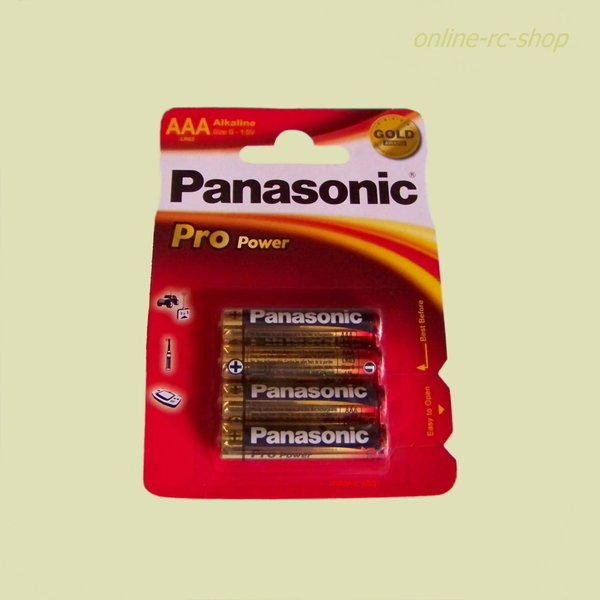 4 Stück Panasonic Batterie Alkali Pro Power LR03 Micro AAA