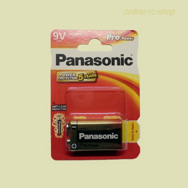 Panasonic Batterie Alkali Pro Power 6LR61PPG 9V Blockbatterie