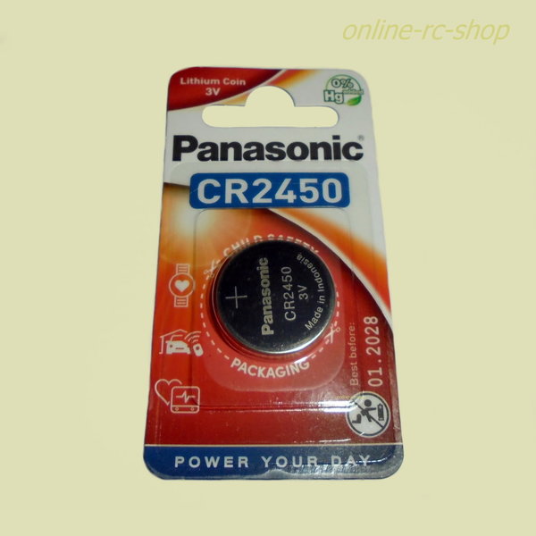 Panasonic Knopfzelle Lithium Zelle CR2450 2450 3V Batterie DL2450