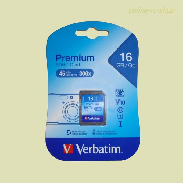 Verbatim® 16 GB Secure Digital SD SDHC Card Karte Class10 UHS-I